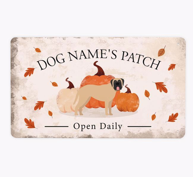 Pumpkin Patch: Personalised {breedFullName} Metal Sign